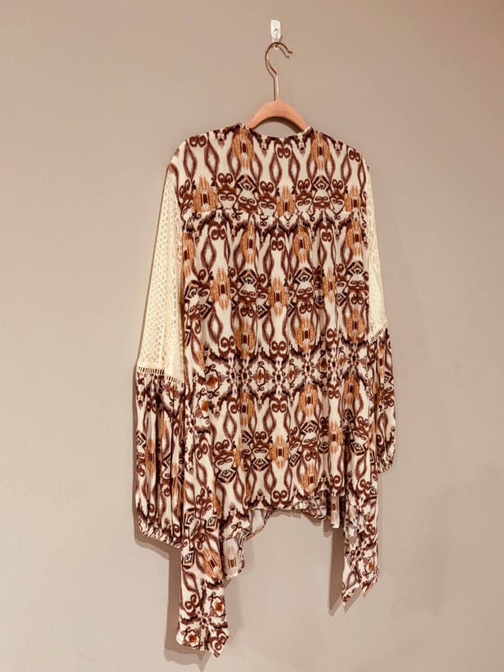 Gimmicks BKE Cream Brown Crochet Lace Boho Lightweight Western Rodeo Festival - Picture 16 of 16